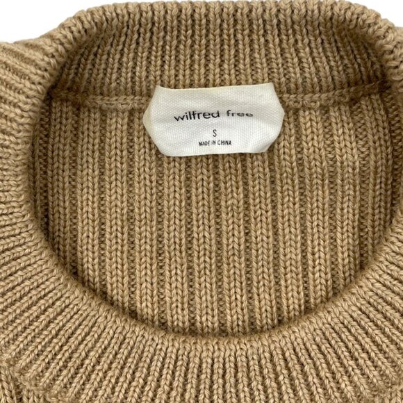 Wilfred Free Aritzia Merino Wool Brown Cropped Sweater Women's Small - Picture 3 of 9